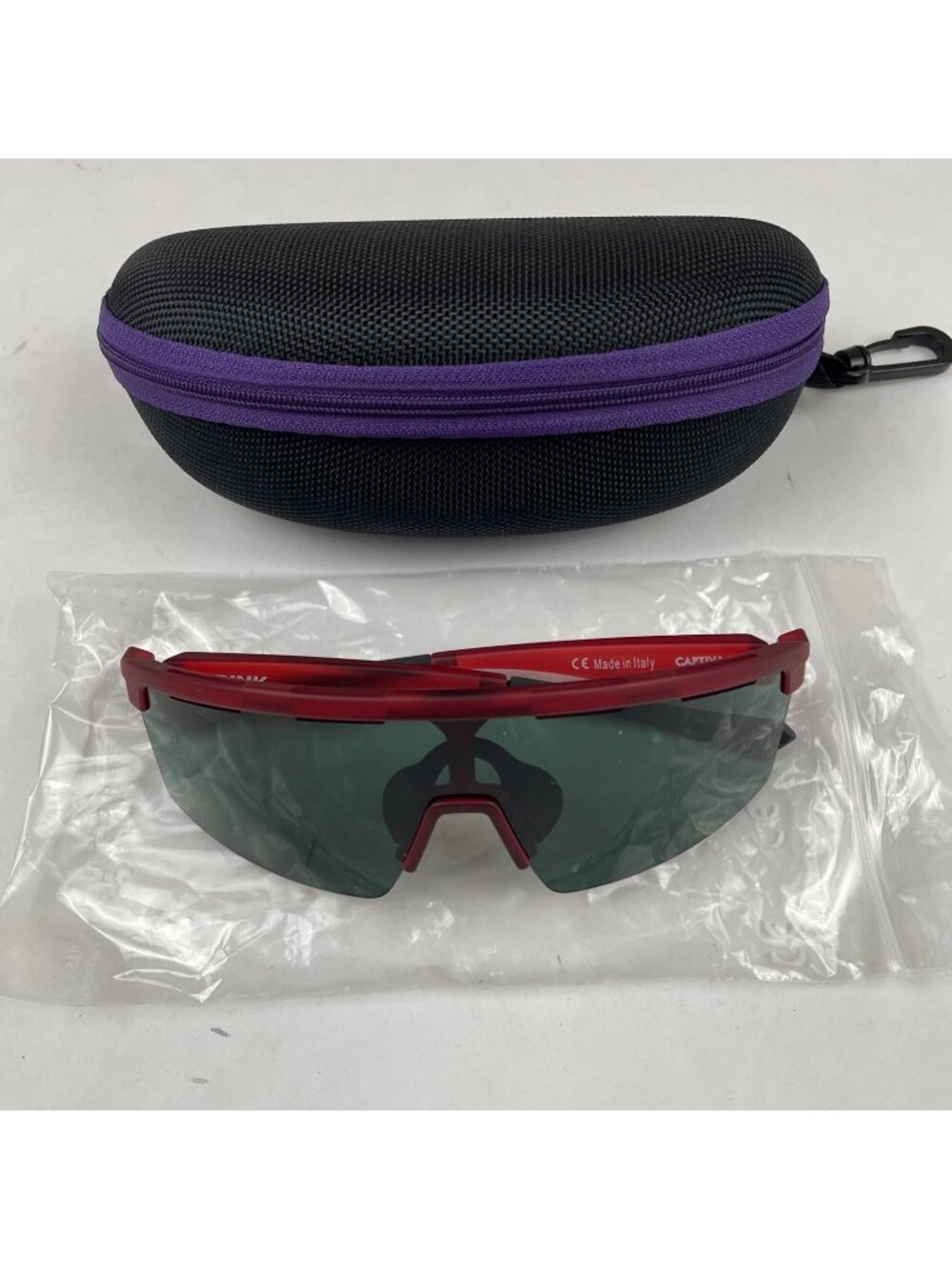 DINK Eyewear Captiva Pickleball Glasses C1 Red Italy Green Lens w/ Case